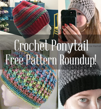 Crochet ponytail hat pattern free
