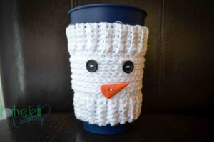 crochet snowman coffee cozy pattern