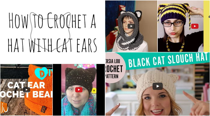 how to crochet cat ears for a hat