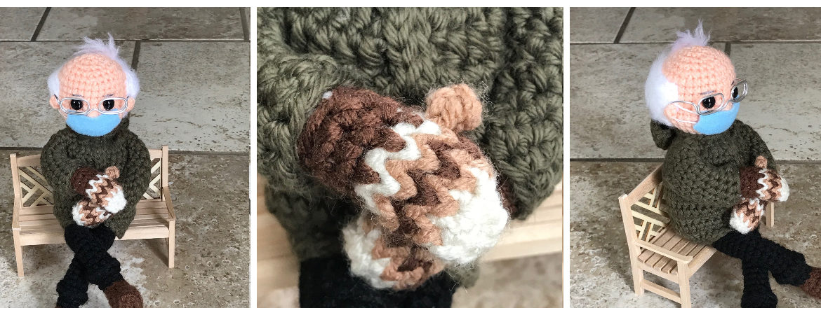 bernie sanders mittens doll crochet pattern