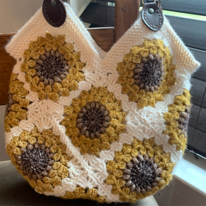 sunflower granny square bag
